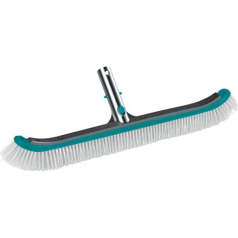 1 - Brosse De Piscine - Accessoire De Nettoyage - Poils En Polypropylène - Raccord En Aluminium - Pour Liner Et Coque - Compatible Perche Télescopique - Gris - 50cm