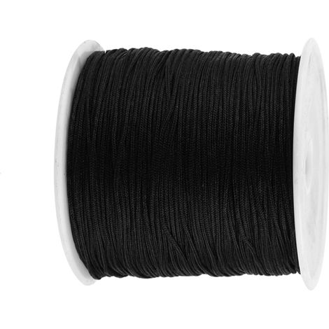 100 m x 0,8 mm Nylon-Knotenkordel (Rattenschwanz-Makramee, Shamballa-Faden, schwarz) (1/5)