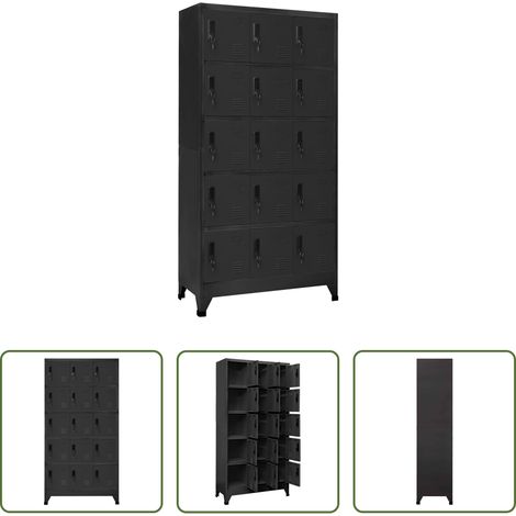 Schrank - Schließfachschrank Anthrazit 90x40x180 cm Stahl (1/5)