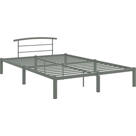 Bettgestell Grau Metall 160 x 200 cm