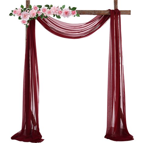 Voilage de cérémonie pour arche de mariage, rideau de fond en tulle transparent, décoration de plafond pour fête.