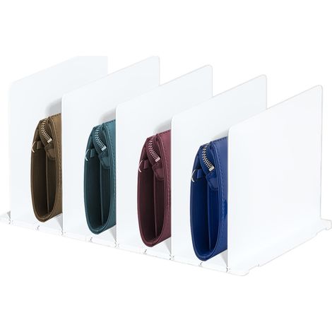 Kleiderschrank-Einteiler, Vertikales Organizer-Set, ABS Weiß/Transparent, 31,5 x 23,9 cm, 41,5 x 23,9 cm, 3–5 Einsätze (1/5)