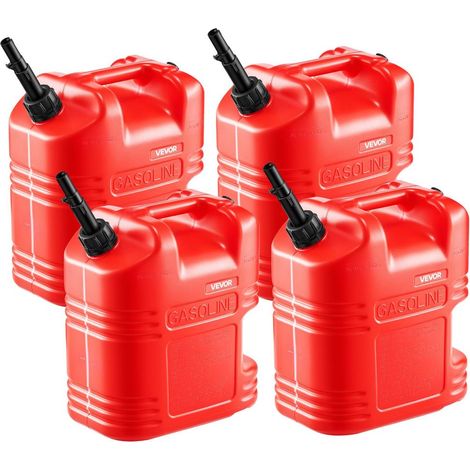 Pour transporter le carburant, bidons essence 19 L par 4 avec graduation transparente et débit 15 L/min (1/5)
