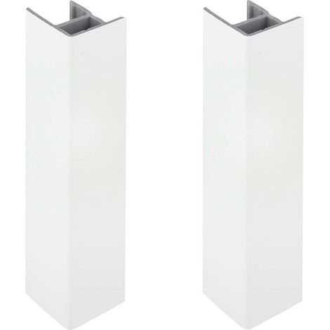 – Jonction de plinthe 150mm blanc brillant – Angle angulaire pour cuisine – Raccord connecteur en PVC – Finition de meuble (1/3)