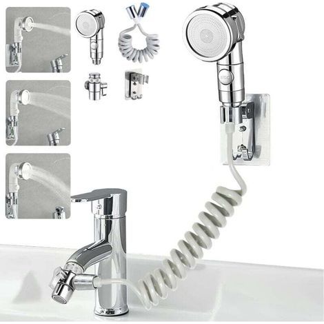 Douchette adaptable sur robinet,Facile à laver les cheveux et à nettoyer les assiettes,douchette lavabo/ coiffeur/ evier,rallonge robinet lavabo