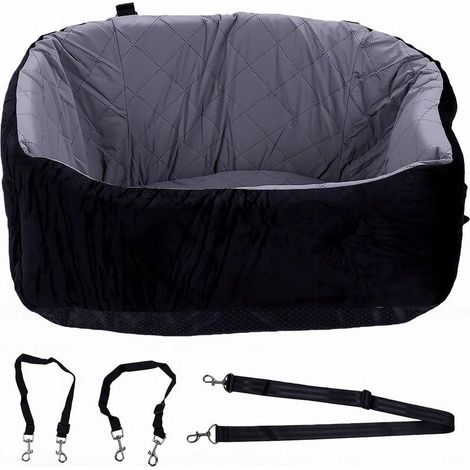 Siège Auto pour Chien, Lit de Voiture Lavable et Respirant pour Animaux avec Coussin, Tissu Imperméable, Lit de Voyage pour Animaux, à Installer sur Le Siège Passager Avant