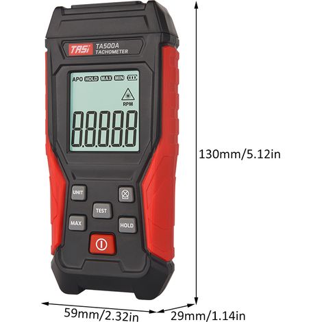 Tachymètre numérique sans contact TASI, mini testeur de régime, écran LCD, portable, pour moteurs, roues, tours et construction automobile (1/5)