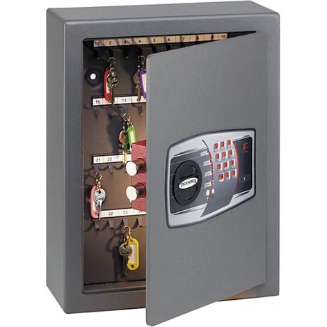 TECHNOMAX - Coffre fort à fixer pour rangement de 40 clés, ouverture à combinaison électronique digitale, 2 pênes, 20 L, 47x36x14 cm (1/4)