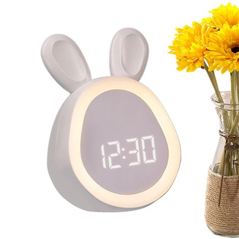 Réveil Alarme pour Enfant Veilleuse De Nuit Design Lapin À (1/5)