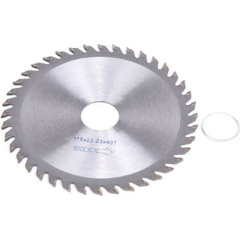 Disque de coupe circulaire carbure 115 mm pour bois, 40 dents, compatible scie circulaire et meuleuse d'angle. (1/5)