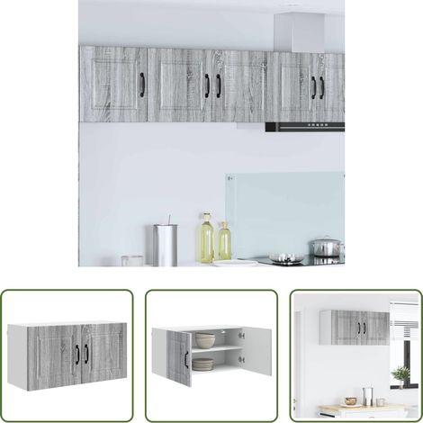 vidaXL Küchenwandschrank - Küchenschrank Graues Sonoma 80 x 31 x 40 cm Holzwerkstoff (1/5)