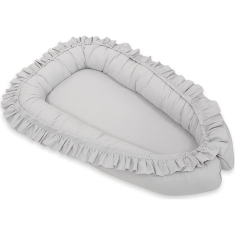 Baby Kokon Laufstall Wickeltuch Premium mit Rüschen MY SWEET BABY - grau (1/4)