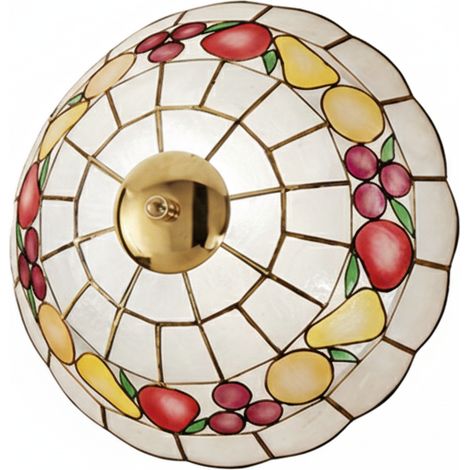 Plafoniera Tiffany Madreperla Madreperla Multicolor 1 Luce E27 (1/2)