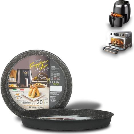 TRADE SHOP - Teglia Rotonda 20cm Per Friggitrice Ad Aria Forno Antiaderente Tortiera Focaccia 054095 - (1/5)