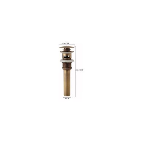 Con troppopieno - Tappo per lavabo retrò a scomparsa, valvola di scarico universale in bronzo e ottone per lavabo, sifone per lavabo - Crezuo