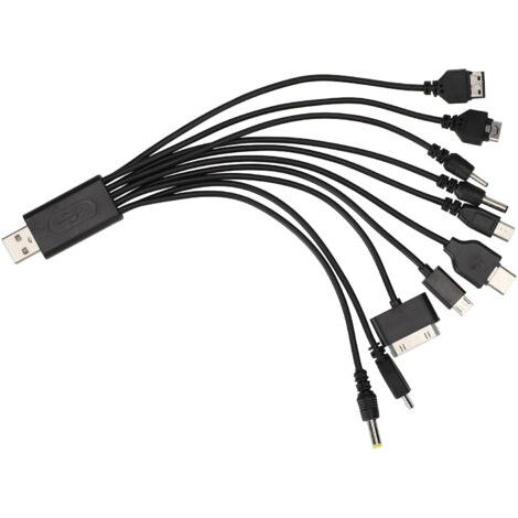 Cavo dati USB universale 10 in 1, cavo di ricarica multifunzionale, compatibile con una varietà di telefoni cellulari, cuffie e altoparlanti. (1/5)