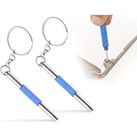 Mini Tournevis à Lunettes, 2 Pièces 3 en 1 Kit de Réparation de Lunettes Outil de Réparation, Kit de Réparation de Précision Porte-clés (1/5)