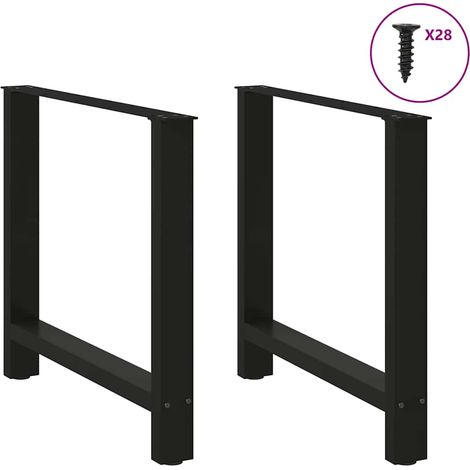 vidaXL Patas para mesa de comedor negras (2 unidades, 70 x 72-73 cm, acero) (1/5)