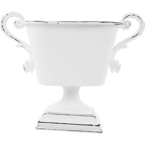 Vase d'argent Rétro Vase De Pièce Maîtresse Jardinière sur Pied Vases à Fleurs Décoratifs Décorations De Mariage pour Les Tables Vases De Mariage Blanche Le Fer (1/5)
