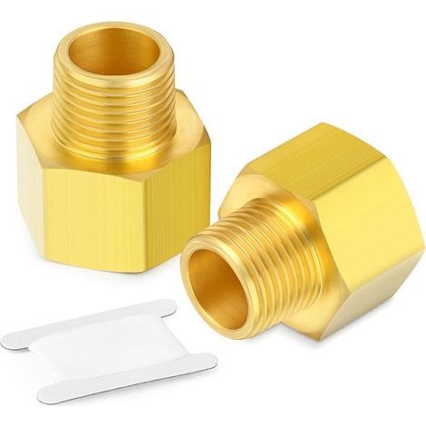 2PCS Raccord pour tuyau en laiton, adaptateur réducteur, tuyau mâle 3/4 pouce x tuyau femelle 1/2 pouce (1/4)