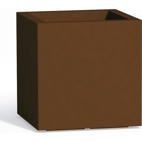 Harz-Blumentopf eckig h 40 mod. Cube 40x40 cm Braun