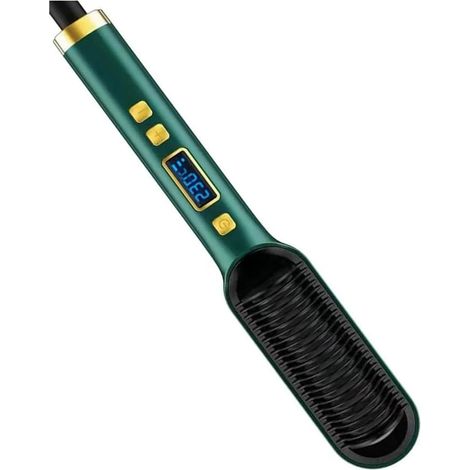 2 en 1 Brosses Lissantes Électriques Professionnelles Curling avec Peigne à Friser Affichage LCD Outil de Frisage Électrique Peigne Chauffant de L'UE (1/5)