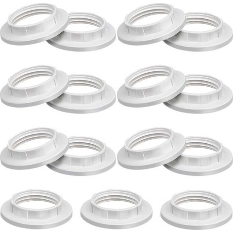 15 Pièces Anneaux Réducteurs E14 pour Abat-Jour, Bague Adaptatrice Blanche Convertisseur pour Lampe Suspension et Lampadaire (1/4)