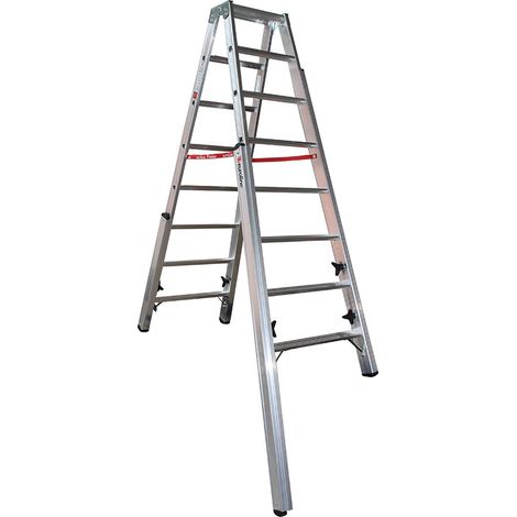 Euroline Premium 30578 Stufentreppenstehleiter 2x8 Stufen (1/3)