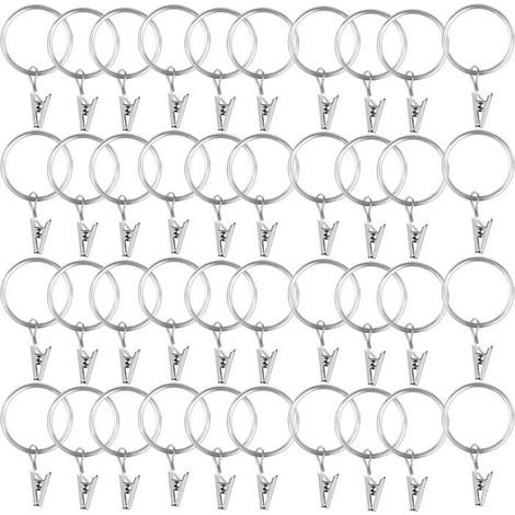(Kupfer) Gardinenclips, 40 Stück, Gardinenclips, Raffhalter, Gardinenringe, rostfreier Metallstahl (1/5)