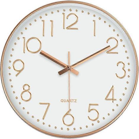 Horloge murale moderne 25 cm (10 pouces) silencieuse sans tic-tac à quartz décorative fonctionnant à piles, idéale pour salon et bureau à domicile (1/5)