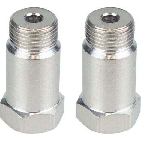 2 adaptadores para sensor de oxígeno M18 1.5, espaciador aislador O2, solución para luz de control del motor (CEL), longitud de extensión de 45 mm, sonda Lambda con llave tipo R Ep3