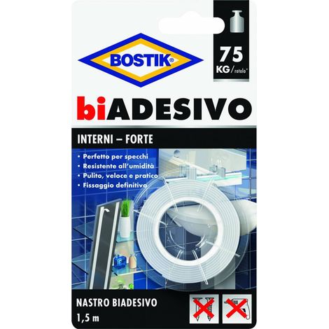 BOSTIK NASTRO BIADESIVO INTERNI 19MMX1,5M BLISTER Q.TA 6