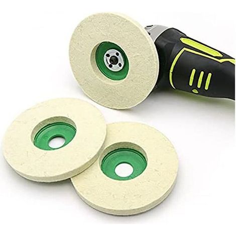 Disque de polissage en feutre de laine pour meuleuse d'angle, outil rotatif, outil de meulage (3pc125mm) (1/4)