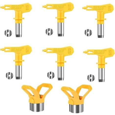 BARKBUSTERS(modèles 515, 517, 519, 521, 523, 525)Buse de pulvérisation airless jaune, 6 pièces buses de pulvérisation airless, buses de pistolet de pulvérisation