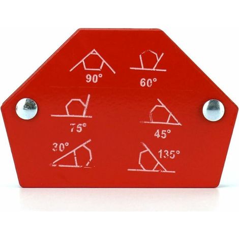 6 Pièces Aimant Soudure, Positionneur Soudure Magnétique Angle Soudure 30°/45°/60°/75°/90°/105°/120°/135°, Force de Maintien 6,8kg/15lbs - 11,3kg/25lbs (1/4)