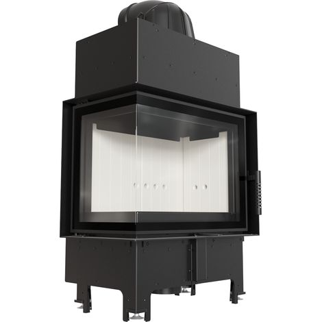 Luftkamineinsatz KRATKI FLOKI S Links 8kW Ø160 Rekuperation Stahl SET (1/5)