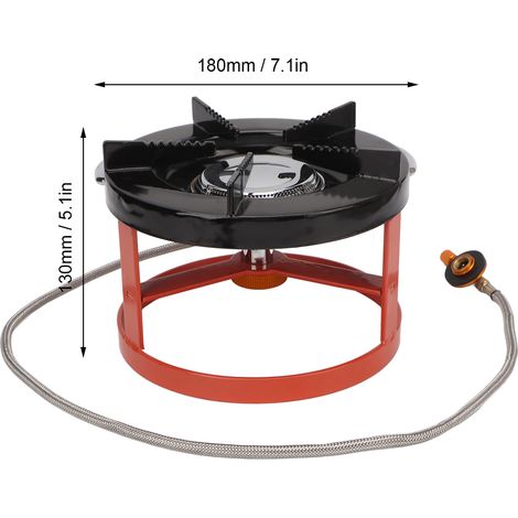 Réchaud à gaz de camping portable à réservoir de gaz plat avec poignée, idéal pour la randonnée et les pique-niques. (1/5)