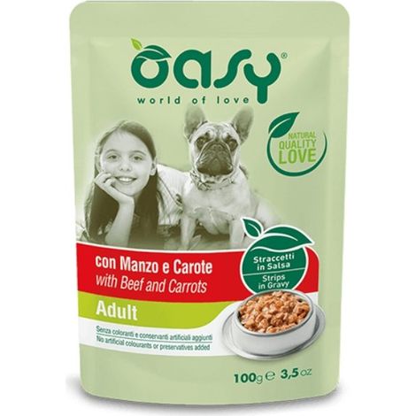 Oasy Dog Tiras Sobre de 100 g - Adulto Ternera con zanahorias 100 g