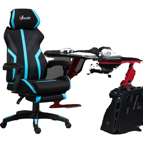 Reposapiés, tejido sintético duradero y estructura metálica, 56 cm x 41 cm x altura ajustable, soporta hasta 113 kg, base antideslizante, apto para varios tipos de sillas de oficina. (1/5)