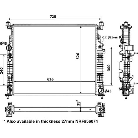 Radiateur, refroidissement du moteur NRF 53936 MERCEDES-BENZ 2515000003