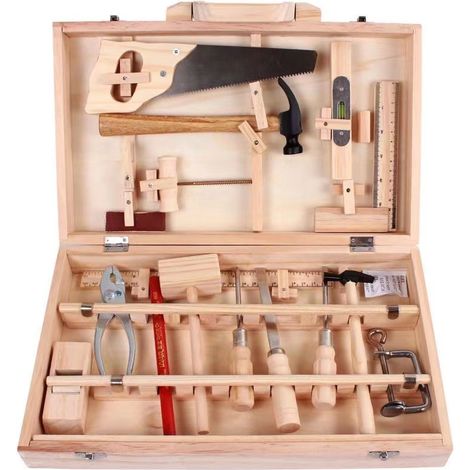 Ensemble D'Outils Pour Enfants Boite A Outils D'Entretien Menuisier Outils Reels Demontage Et Assemblage Boite A Bois Multifonctionnelle 16 Pieces-Fei Yu (1/5)