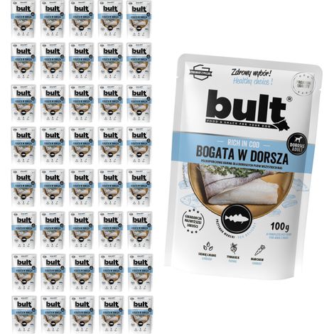 Cibo umido per cani BULT, confezione da 100 g (codice colore merluzzo). (1/2)
