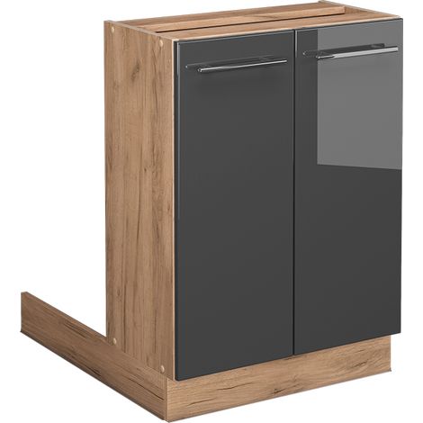 Îlot de cuisine Fame-Line, Anthracite Haute brillance, 60 cm sans plan de travail, Vicco (1/5)