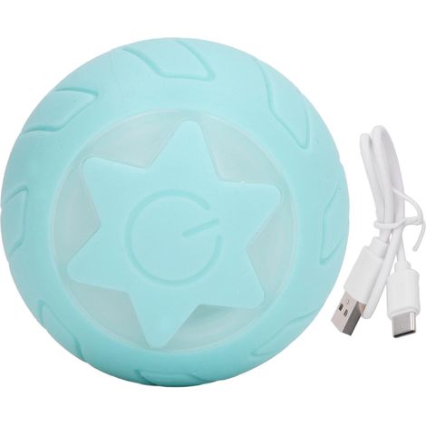 Balle interactive automatique pour chat en ABS et silicone bleue, jouet intelligent roulant pour animaux domestiques à la maison. (1/5)