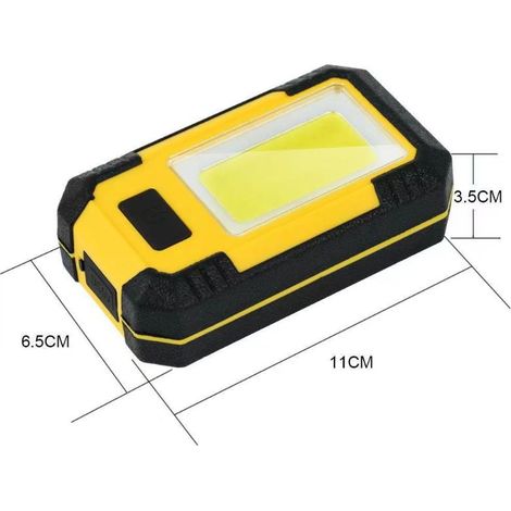 Lampe de Travail LED Rechargeable Lampe COB Mecanique Lampe d'Inspection pour Voiture, Réparation Automobile,Garage, Camping,D'urgence, etc (Jaune 1 pièce) (1/4)