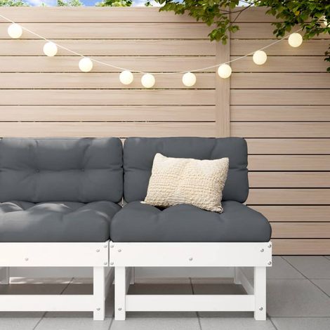 Canapé central,Canapé de jardin,Banquette avec coussins blanc bois de pin massif DGBDF904148 (1/5)