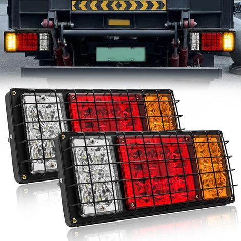 Feu Remorque LED 24V,36-LED Feux Arrières Remorque Clignotant de Position Stationnement Feux de Frein Arrière pour Remorque Véhicule Caravan Camion Tracteur,2pcs (Modèle E) (1/5)