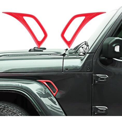 Roter ABS-Auspuffblendenaufkleber für Jeep JL Wrangler 2018 2019 2020 Jeep Wrangler Zubehör (1/5)