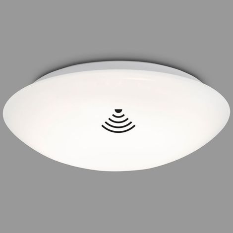 Plafonnier LED avec détecteur de mouvement et crépusculaire, 15W 1500lm Lumière blanche neutre 4000K, IP44, Portée 8m, diamètre 28cm, Durée de fonctionnement réglable (1/5)