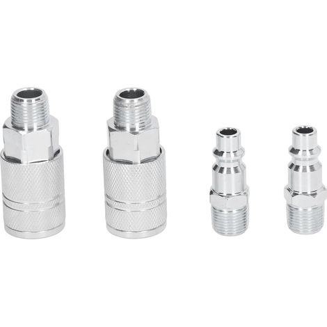Raccords De Tuyau d'air 3/8" NPT Mâle X 3/8" NPT Femelle, 2 Connexions Externes, 2 Prises Externes, Raccords Rapides pour Compresseur d'air Industriel (1/5)